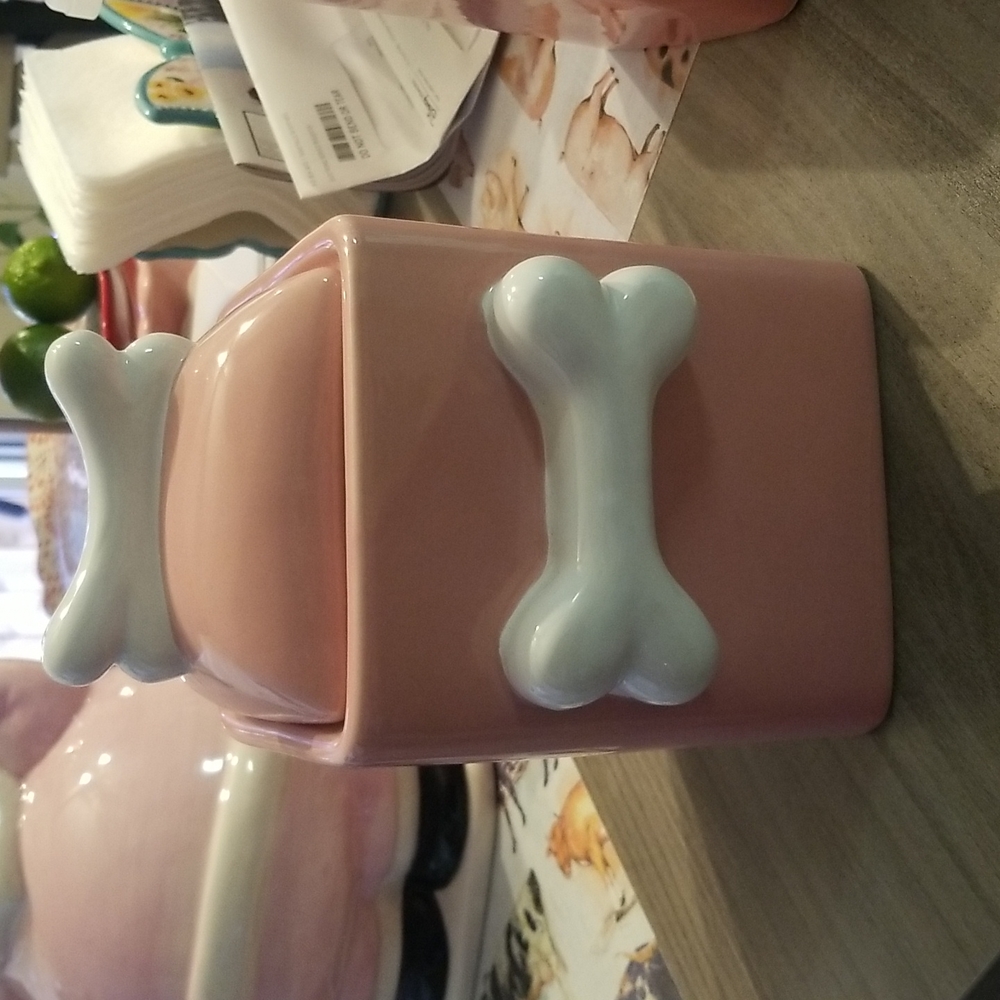 Pink Dog treat jar